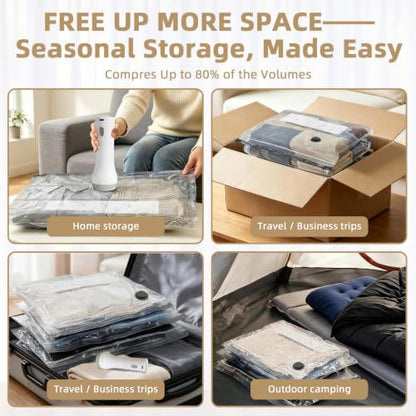 9 Pack Vacuum Bags for Travel with Electric Pump, Space Saver for Storage - size: 9 P
