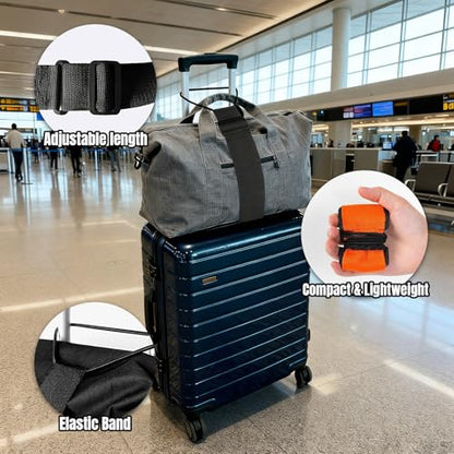Luggage Straps for Suitcases，Multi-Use Strong Adjustable Luggage Connector Straps, Durable, Waterproof, Bungee Straps，Travel Suitcase Essential Travel Essentials (red 2PCS) - color: 2Pcs Red