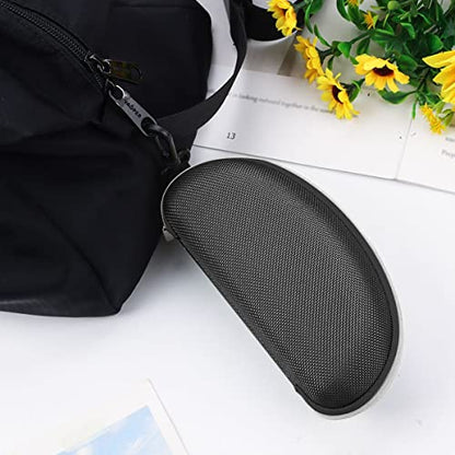 3pcs Zipper Hard Shell Sunglasses Case and Eyeglasses Case Portable Travel Glasses Case with Plastic Hook - color: Silver