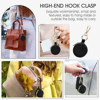 Portable Ring Keychain Holder - Black Jewelry Holder - color: Black