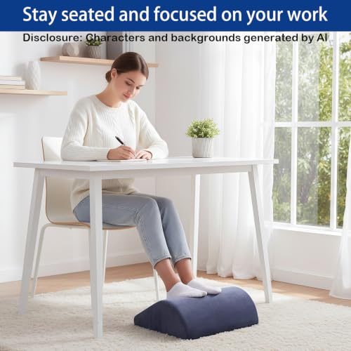 Foot Rest for Under Desk at Work, Ergonomic Under Desk Footrest with Washable Cover for Office, Home & Gaming Leg Elevation Pillow Blue - color: Blue