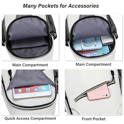 MOSISO Small Sling Bag for Men, Crossbody Shoulder Chest Daypack Bag - color: Ivory White