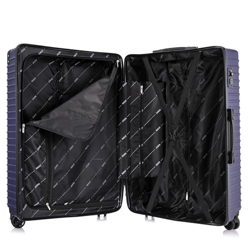 DUKAP TOUR 24-Inch Medium Hardside Spinner Luggage TSA Lock Durable Blue - color: Blue, size: 24 Inch