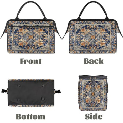 Carpet Pattern Weekender Overnight Bag for Women Travel Gym Sport - color: D 006