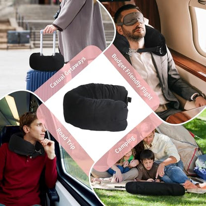 Stuffable Neck Pillow for Travel, Packable Neck Pillow (Camel Brown) - color: Camel Brown