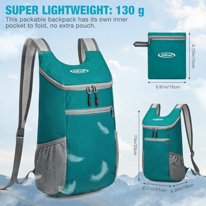 G4Free 10L Lightweight Packable Hiking Backpack, Nylon Daypack Daily Travel - color: Dark Green, size: Small