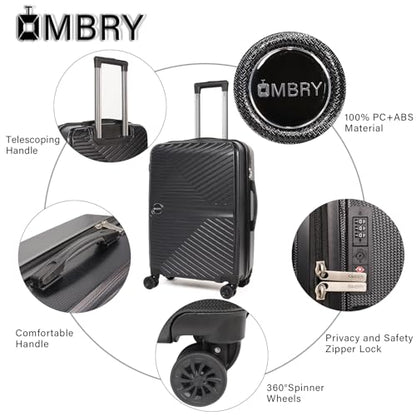 Luggage Set 3 Pieces -Suitcase Set - Luggage with Wheels - Check-in Luggage - PC + ABS Durable Suitcase Rotating Silent Wheels 3-Piece 20/24/28 Mint Green (black) - color: black