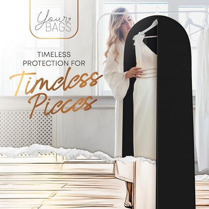 Your Bags 72" Long Wedding Dress Bag for Gowns & Dresses, ID Window - color: Black & White Dress