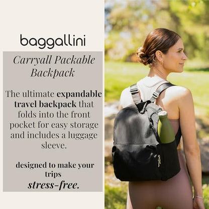 Baggallini Women's Carryall Packable Backpack, French Navy - color: French Navy