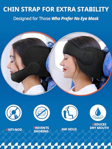 SARISUN Travel Pillow with Chin Strap for Different Seats, Stable Support - color: Red