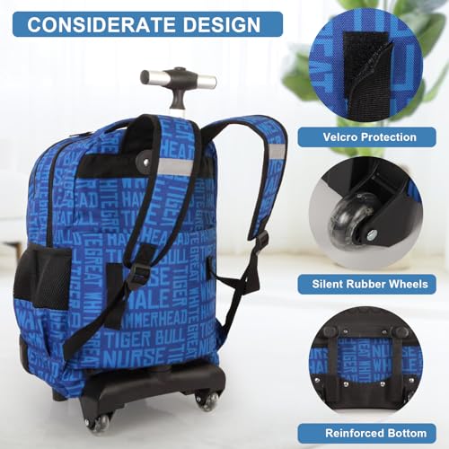 Tilami Rolling Backpack for Boys and Girls,Sharks - color: Sharks