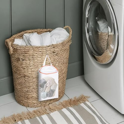 2-Pack Hanging Mesh Laundry Bags with Metal Hooks, 16x12 Inch - color: 2 PACK, size: 12*16in