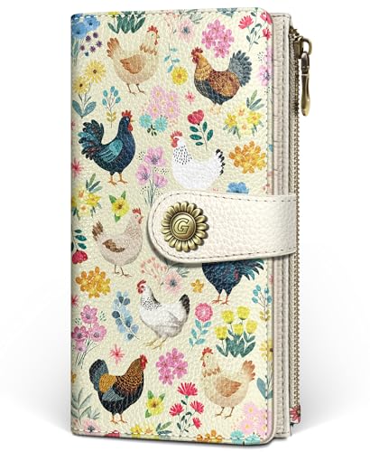 GIANCOMICS Chicken Rooster Womens Wallet RFID, Credit Card Holder Bifold - color: Chicken