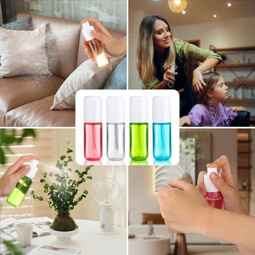 Aeibxiy Small Spray Bottle Travel Size 1.35oz 40ML, Fine Mist Plastic Spray Bottles, Refillable Empty Spray Bottle for Toners, Perfume, Face& Hair Spray - color: Clear,2 Pack