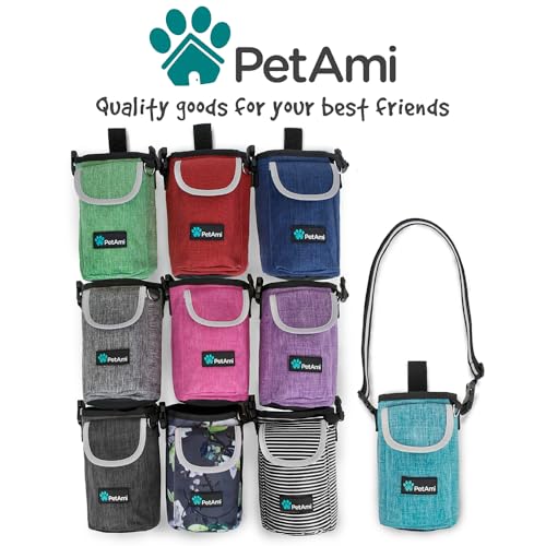 PetAmi Dog Treat Pouch, Large Hands-Free Training Bag, Stripe Black - color: Black