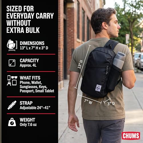Chums Daytripper Hiking Sling Bag with Water Bottle Holder - color: Mushroom