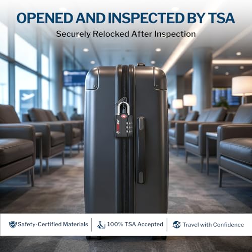 Forge TSA Approved Luggage Locks, Open Alert TSA Locks, 50 Locks Pack. - color: Black 50PK