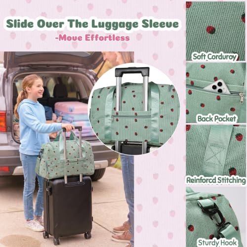 Eslcorri Cute Gym & Travel Duffel Bag with Pouch/Shoe & Wet Pocket, Beige - color: K146-Beige-1