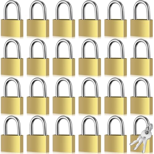 Yaocom Solid Brass Keyed Alike Padlocks with Keys, 25mm, 24 Pcs - size: 25 mm