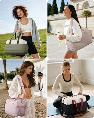 LOVEVOOK Small Gym Bag for Women with Tumbler Holder & Shoe Compartment - color: Blue, size: Small-17"