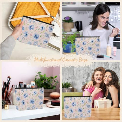Watercolor Peony Makeup Bag, Lightweight Cosmetic Bags for Women Friends - color: Peony Hydrangea 598