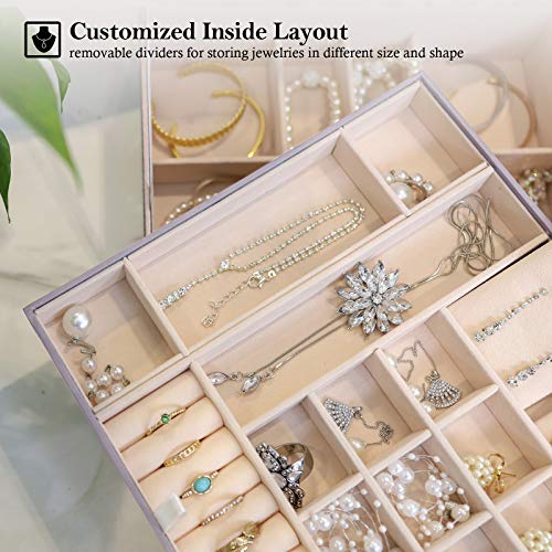 ProCase 2 Layers Jewelry Box for Women -Pearlizedsilver - color: Pearlizesilver