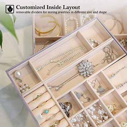 ProCase 2 Layers Jewelry Box for Women -Pearlizedsilver - color: Pearlizesilver