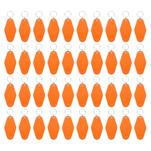 uxcell Hotel Keychains Blank Plastic - color: Orange