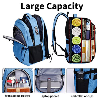 SHRRADOO Travel Laptop Backpack for Men Women, College High Schoolbag - color: Sky Blue
