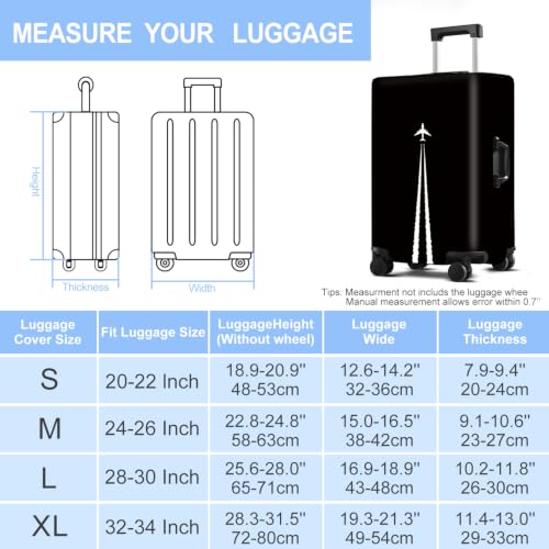 Jet Trail Luggage Cover Washable Suitcase Protector Anti-scratch Suitcase cover Fits 20-22 Inch Luggage S - color: Jet Trail, size: S(20-22inch suitcase)