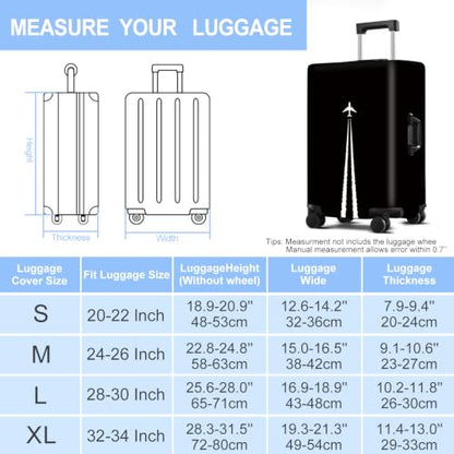 Jet Trail Luggage Cover Washable Suitcase Protector Anti-scratch Suitcase cover Fits 20-22 Inch Luggage S - color: Jet Trail, size: S(20-22inch suitcase)