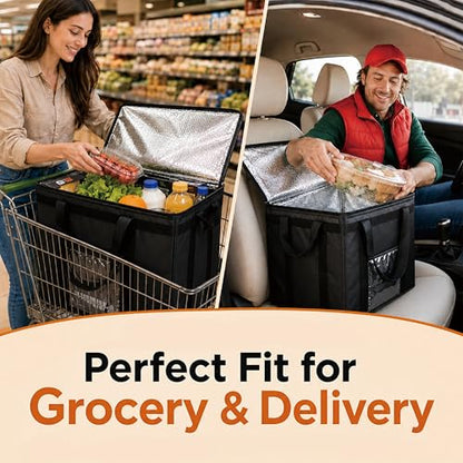 NZ home Insulated Food Delivery Bag, Grocery Cooler & Catering Tote - color: Green, size: 3XL