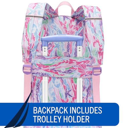 Nautica Kids 5pc Luggage Set 18" Hardside Carry-on Suitcase, Pastel Shell - color: Pastel Shell | 5pc Travel Set