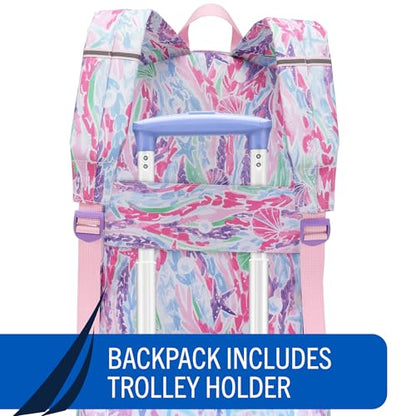 Nautica Kids 5pc Luggage Set 18" Hardside Carry-on Suitcase, Pastel Shell - color: Pastel Shell | 5pc Travel Set