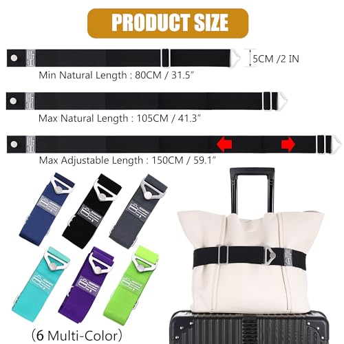 SOWPOPY Travel Belt Luggage Straps for Carry On Bag, Suitcases - color: DK-Black