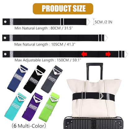 SOWPOPY Travel Belt Luggage Straps for Carry On Bag, Suitcases - color: DK-Black