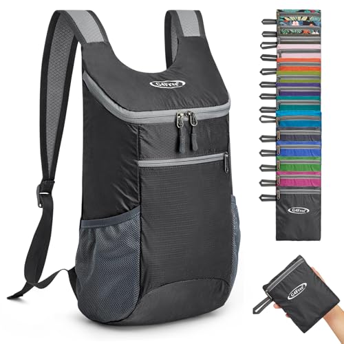 G4Free 10L Lightweight Packable Hiking Backpack, Nylon Daypack Daily Travel - color: Black, size: Small