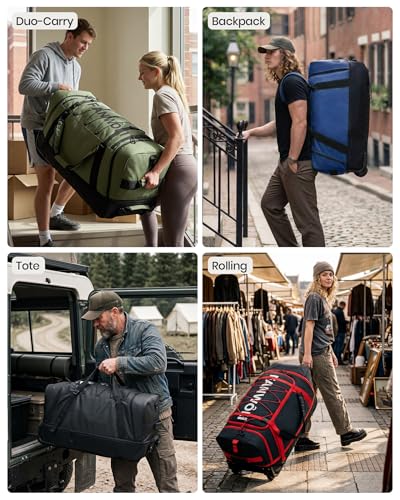 Fanwoli 120L Rolling Duffle Bag with Wheels, Foldable Travel Duffel - color: Blue-3