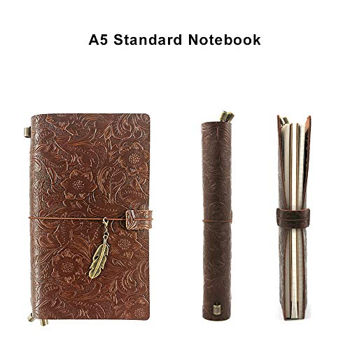 Refillable Leather Journal Travelers Notebook Standard Coffee - color: Coffee, size: Standard