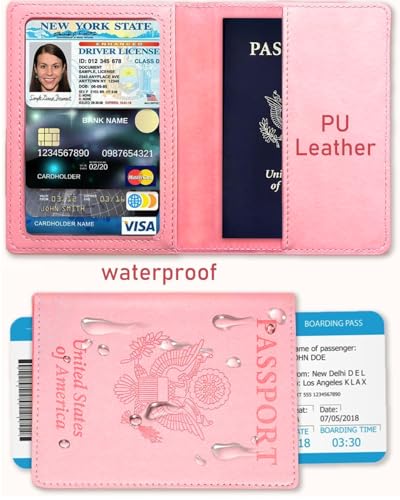 Sizobi Leather Passport Holder Covers, Passport Holder for Travel Women - color: Pink