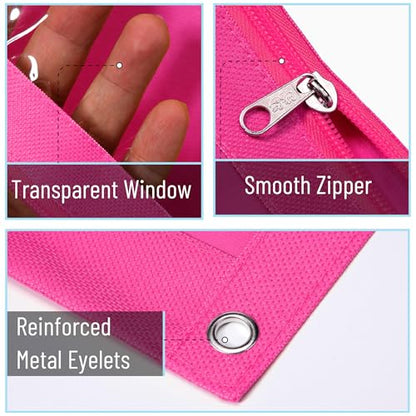 Mr. Pen- Pencil Pouch for 3 Ring Binder, 2 Pack, 10"x6.75", Smooth Zipper - color: Pink Shades, size: 2 Pack