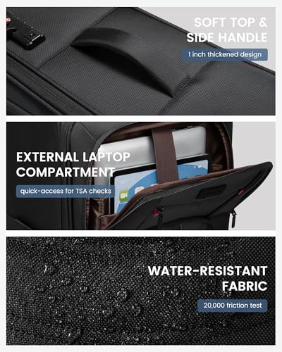 LOVEVOOK 24 Inch Softside Checked Luggage with TSA Lock for Business Trip - color: Black, size: 24 Inch - Checked-Medium
