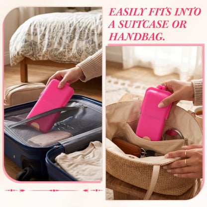 Kacctyen Makeup Brush Case Silicone Standing Makeup Brush Holder,Hot Pink - color: Hot Pink