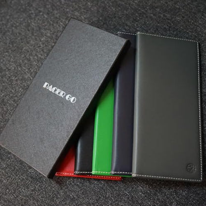 RFID Blocking Genuine Plain Leather Long Slim Passport Holder with Boarding Pass, Card, Cash Slots (Red) - color: Red