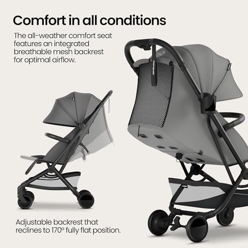 Mompush Velo Lightweight Travel Stroller Travel Bag Included - color: Stellar Gray, size: Stroller+Travel Bag