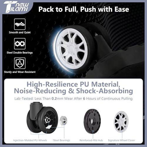 NEW TILAMI 19 Inch Rolling Backpack 4 Spinner Wheels for School Travel Grey - color: Soft Grey