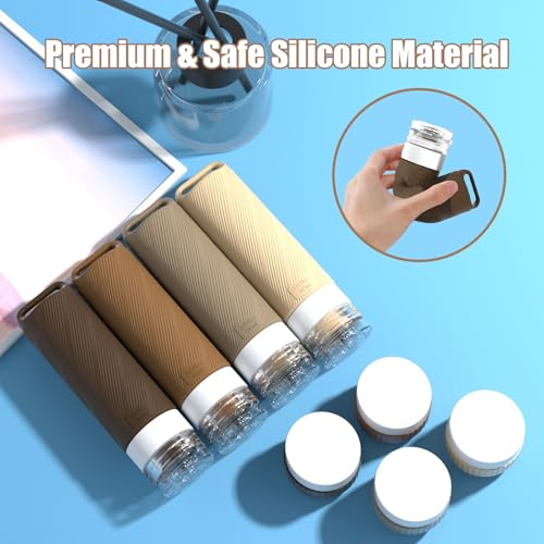 Travel Toiletry Containers 26Pcs Silicone Leakproof TSA Approved Set - color: Brown