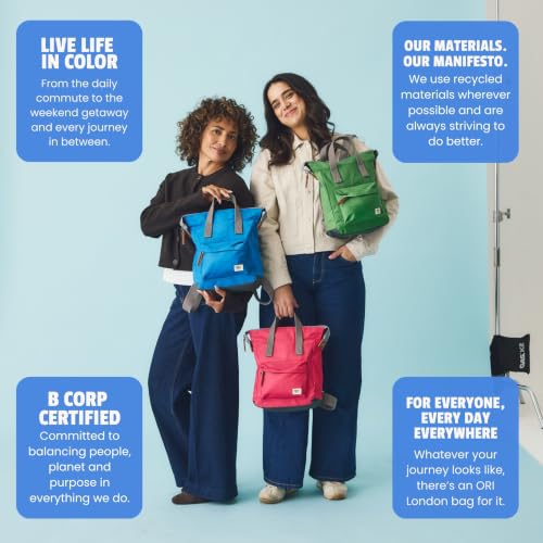 ORI LONDON The Bantry Tote Backpack Bag, Small, Burnt Blue - color: Burnt Blue Nylon, size: Small