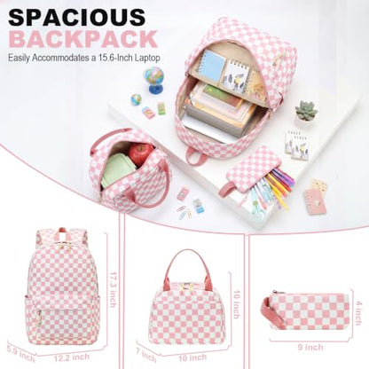 LEDAOU Girls Backpack, Kids School Bookbag, Backpack for Kids and Teens - color: Pink and White