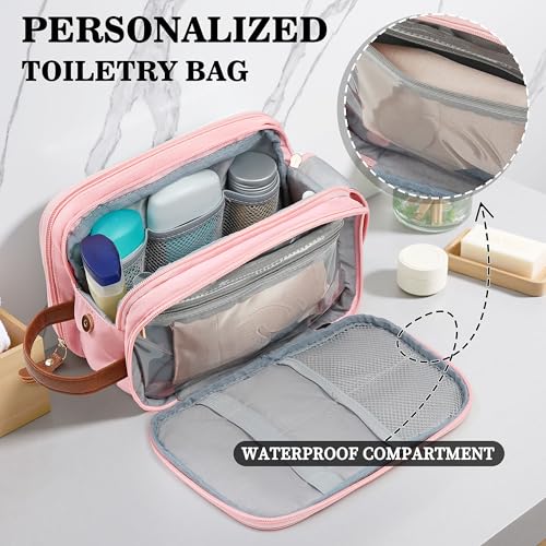YOOLIFE Mens Toiletry Travel Bag - Personalized Monogram Toiletry Bag Water Resistant Dopp Kit, Travel Essentials for Men, Mens Gifts for Boyfriend Father Best Friend Birthday Gifts Letter G Black - color: Black, style: G